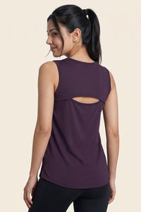 Zelocity Quick Dry Gym & Training Relaxed Tank Top - Purple Plumeria — thumbnail 3